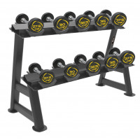 Комплект полиуретановых гантелей 40-50кг (5 пар)  со стойкой